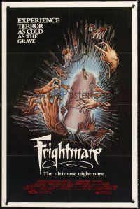 5p363 FRIGHTMARE 1sh '83 terror as cold as the grave, wild horror art of dismembered hands!