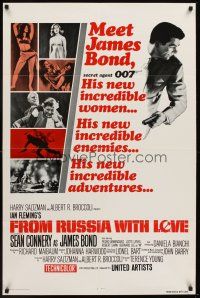 5p366 FROM RUSSIA WITH LOVE 1sh R80 Sean Connery is Ian Fleming's James Bond 007!