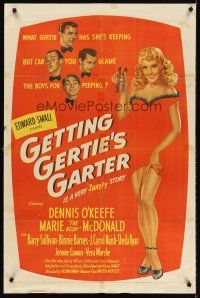 5p381 GETTING GERTIE'S GARTER 1sh '45 you can't blame boys peeping at Marie The Body McDonald!