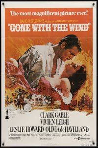 5p399 GONE WITH THE WIND 1sh R80 Clark Gable, Vivien Leigh, Terpning artwork, all-time classic!