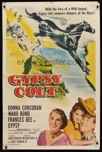 5p414 GYPSY COLT 1sh '54 Ward Bond, Frances Dee, young Donna Corcoran & wild stallion!