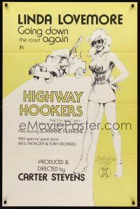 5p442 HIGHWAY HOOKERS 1sh '76 Linda Lovemore is going down the road again, sex!