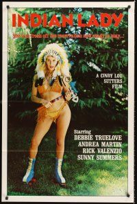 5p469 INDIAN LADY 1sh '81 Ray Dennis Steckler, wacky Native American girl in roller skates!