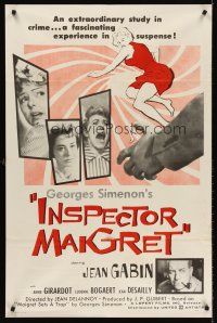 5p473 INSPECTOR MAIGRET 1sh '58 Georges Simenon, French bad girl Annie Girardot!