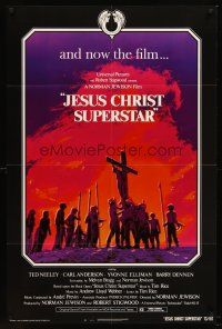 5p491 JESUS CHRIST SUPERSTAR 1sh '73 Ted Neeley, Andrew Lloyd Webber religious musical