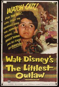 5p541 LITTLEST OUTLAW 1sh '55 Walt Disney, Andres Velasquez, Pedro Armendariz