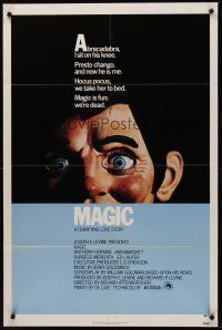 5p567 MAGIC 1sh '78 Richard Attenborough, ventriloquist Anthony Hopkins, creepy dummy image!