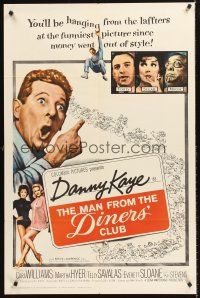 5p578 MAN FROM THE DINERS' CLUB 1sh '63 Danny Kaye, funniest picture since money went out of style!