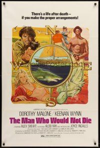 5p582 MAN WHO WOULD NOT DIE 1sh '76 Dorothy Malone, Keenan Wynn, Alex Sheafe!