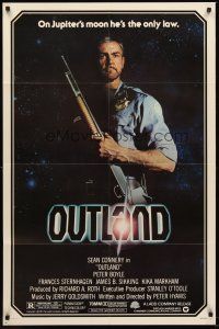 5p682 OUTLAND 1sh '81 Sean Connery posing with shotgun is the only law on Jupiter's moon!