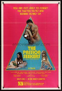 5p691 PASSION SEEKERS 1sh '73 Amber Lee, John Holmes, Vicki Wagner, sexy images!