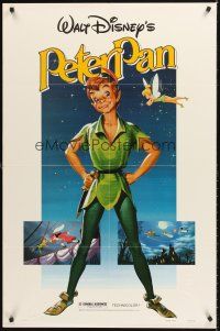5p695 PETER PAN 1sh R82 Walt Disney animated cartoon fantasy classic, great full-length art!