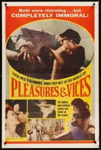 5p705 PLEASURES & VICES 1sh '55 Gueule D'ange, boldest scenes ever shown, sexy images!