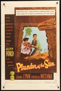 5p706 PLUNDER OF THE SUN 1sh '53 Glenn Ford, Diana Lynn, a sin-strewn terror-trek!