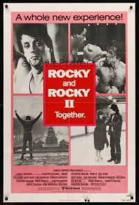 5p743 ROCKY/ROCKY II 1sh '80 Sylvester Stallone boxing classic double-bill, great images!