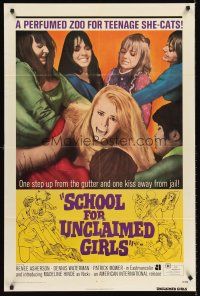 5p767 SCHOOL FOR UNCLAIMED GIRLS 1sh '73 a perfumed zoo for teenage she-cats!