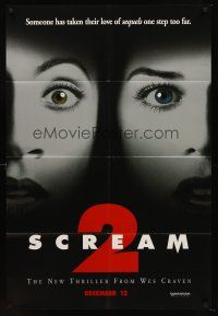 5p771 SCREAM 2 teaser 1sh '97 Wes Craven directed, Neve Campbell, Courteney Cox