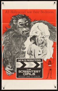 5p772 SCREENTEST GIRLS 1sh '69 Zoltan G. Spencer directed, wild art of gorilla & girls!