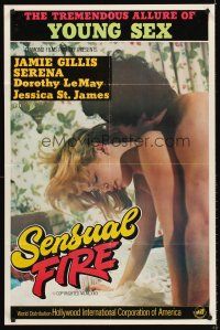 5p783 SENSUAL FIRE 1sh '79 Jamie Gillis, sexy Serena, the tremendous allure of young sex!
