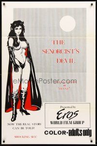 5p795 SEXORCIST'S DEVIL 1sh '74 Ray Dennis Steckler, artwork of sexy woman in cape!