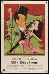 5p811 SILK STOCKINGS 1sh '57 art of Fred Astaire & Cyd Charisse by Jacques Kapralik!
