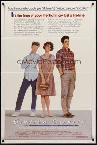 5p820 SIXTEEN CANDLES 1sh '84 Molly Ringwald, Anthony Michael Hall, directed by John Hughes!