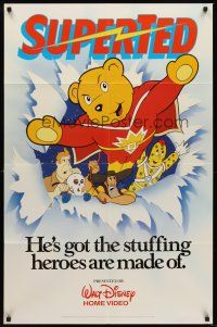 5p866 SUPERTED TV video 1sh '82 art of superhero, he's got the stuffing heroes are made of!