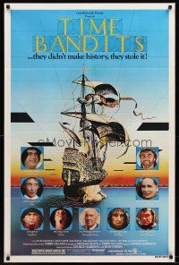 5p906 TIME BANDITS 1sh '81 John Cleese, Sean Connery, art by director Terry Gilliam!