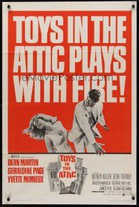 5p914 TOYS IN THE ATTIC 1sh '63 Dean Martin slaps Yvette Mimieux, it plays with fire!