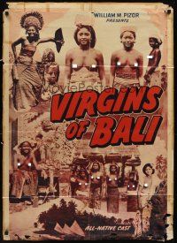 5p941 VIRGINS OF BALI 1sh '32 wacky documentary, images of many topless natives!