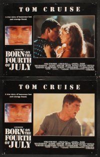 5r093 BORN ON THE FOURTH OF JULY 8 English LCs '89 Oliver Stone, great patriotic image of Tom Cruise