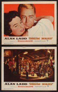5r159 DRUM BEAT 8 LCs '54 Alan Ladd & pretty Audrey Dalton, directed by Delmer Daves!