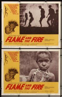 5r190 FLAME & THE FIRE 8 LCs '66 Pierre Dominique Gaisseau, naked African natives!