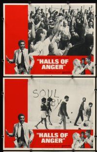 5r234 HALLS OF ANGER 8 LCs '70 Calvin Lockhart, young Jeff Bridges, high school race relations!