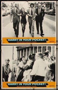 5r237 HARRY IN YOUR POCKET 8 LCs '73 James Coburn, Trish Van Devere, Michael Sarrazin!