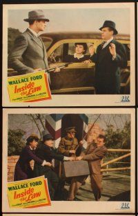 5r792 INSIDE THE LAW 6 LCs '42 Wallace Ford, Luana Walters, bank robbery!