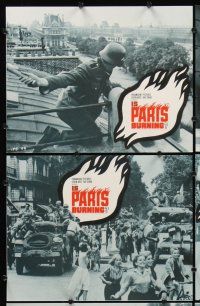 5r281 IS PARIS BURNING 8 LCs '66 Rene Clement's Paris brule-t-il, World War II all-star cast!