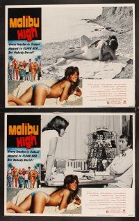 5r343 MALIBU HIGH 8 LCs '79 nobody dared flunk sexy half-clad beach girl Jill Lansing!