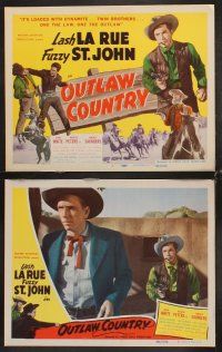 5r412 OUTLAW COUNTRY 8 LCs '48 Lash La Rue in a dual role as twin brothers, Al 'Fuzzy' St. John