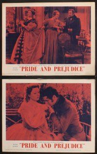 5r752 PRIDE & PREJUDICE 7 LCs R62 Laurence Olivier & Greer Garson, from Jane Austen's novel!