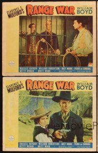 5r959 RANGE WAR 4 LCs '39 William Boyd as Clarence E. Mulford's Hopalong Cassidy!
