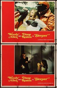 5r497 SLEEPER 8 LCs '74 Woody Allen, Diane Keaton, wacky futuristic sci-fi comedy