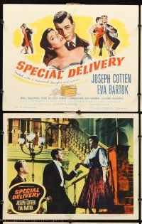 5r518 SPECIAL DELIVERY 8 LCs '55 Joseph Cotten & Eva Bartok in a hilarious international scandal!