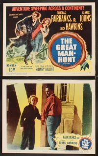 5r527 STATE SECRET 8 LCs '50 Douglas Fairbanks Jr. & Glynis Johns in The Great Man-Hunt!