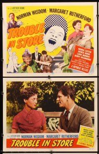 5r602 TROUBLE IN STORE 8 LCs '55 Margaret Rutherford, Norman Wisdom, clown prince of the screen!