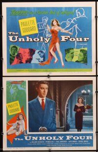 5r612 UNHOLY FOUR 8 LCs '54 sexy Paulette Goddard trapped in a web of intrigue!