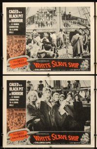 5r662 WHITE SLAVE SHIP 8 LCs '62 L'ammutinamento, sexy women caged in a black pit of horror!
