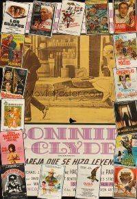 5s006 LOT OF 83 FOLDED ARGENTINEAN POSTERS '50s-90s Bonnie & Clyde, Disney & many more!