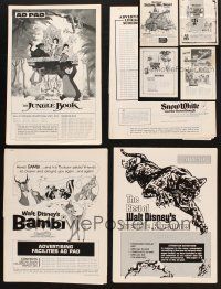 5s033 LOT OF 27 DISNEY AD PADS '70s-80s Bambi, Jungle Book & Snow White reissues!