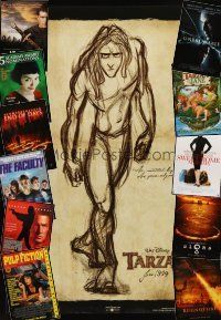 5s056 LOT OF 47 UNFOLDED ONE-SHEETS '90 - '04 Disney's Tarzan, Pulp Fiction video + many more!